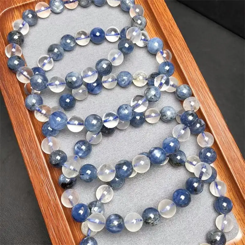 8.5MM Natural Kyanite Bracelet Fashion Energy Stone Reiki Healing Crystal Strand Fengshui Gift 1PCS 8/10/12MM