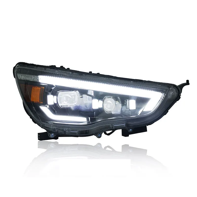 مصباح الرأس لميتسوبيشي ASX LED المصباح 2013-2019 المصابيح الأمامية ASX DRL بدوره إشارة عالية شعاع الملاك العين العارض عدسة #4