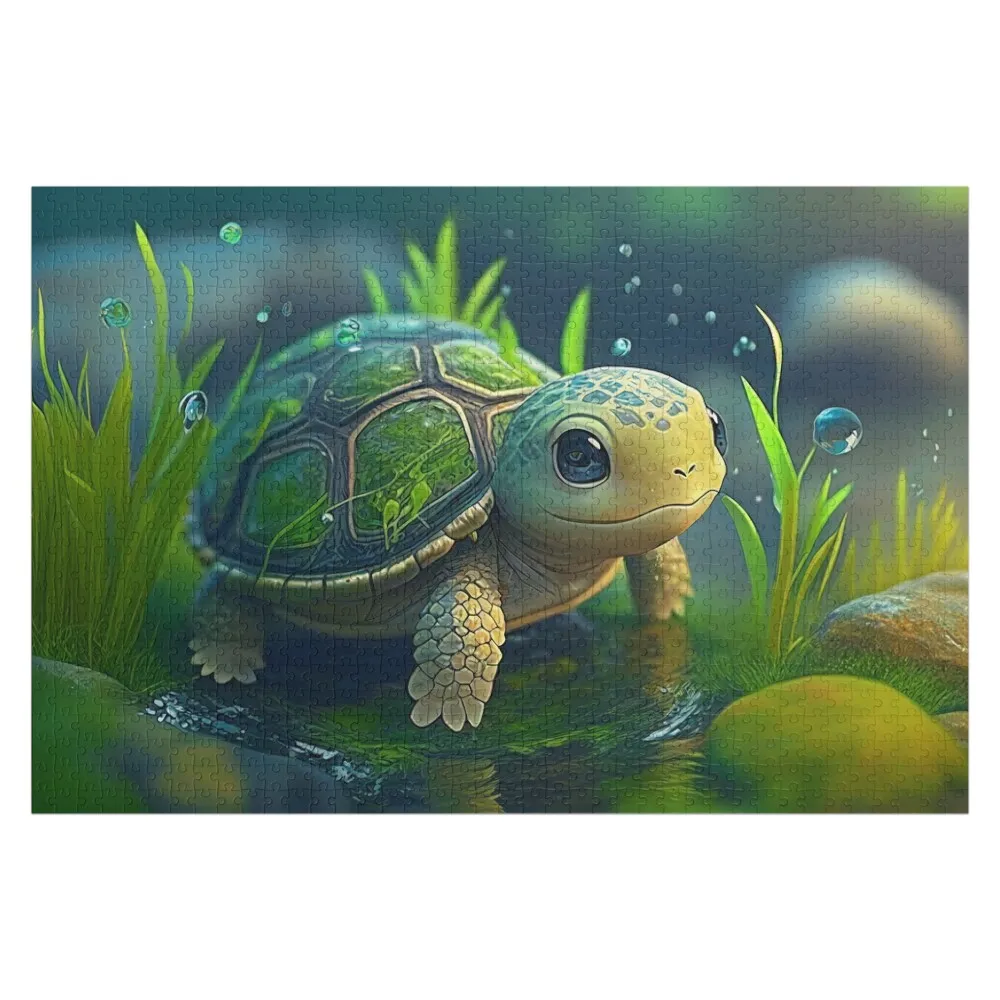 cute turtle Jigsaw Puzzle Personalised Name Custom Scale Motors Custom Wooden Name Puzzle