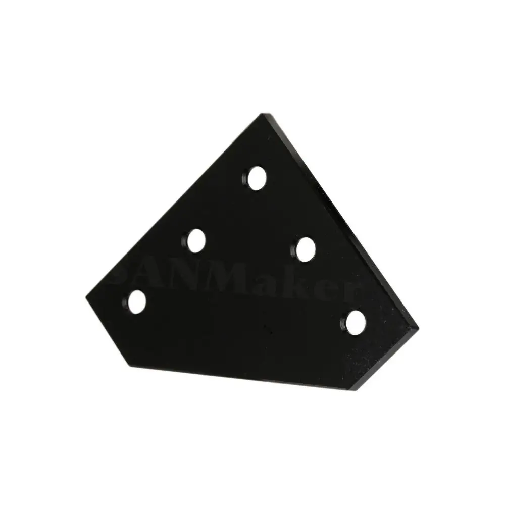 1Pcs 5 Hole Aluminum Profile Joint Board 90 Degree Aluminum Alloy Corner Angle Bracket Oxidized Painted Black Silver