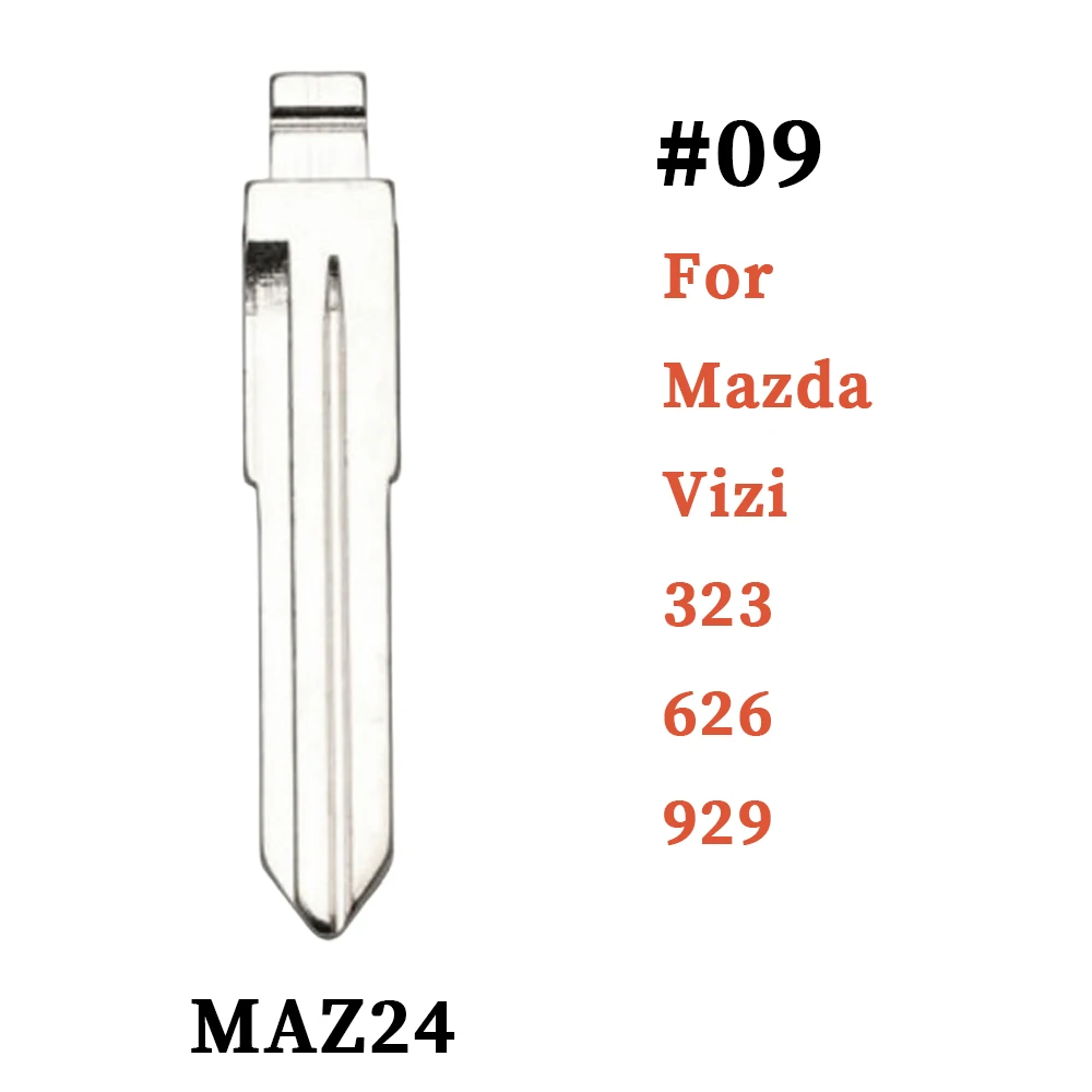 

Универсальный необработанный заготовочный ключ-флип для замены # 09 MAZ24 для KeyDiy VVDI JMD, головка автомобильного ключа-пульта для Mazda Vizi 323. 626. 929