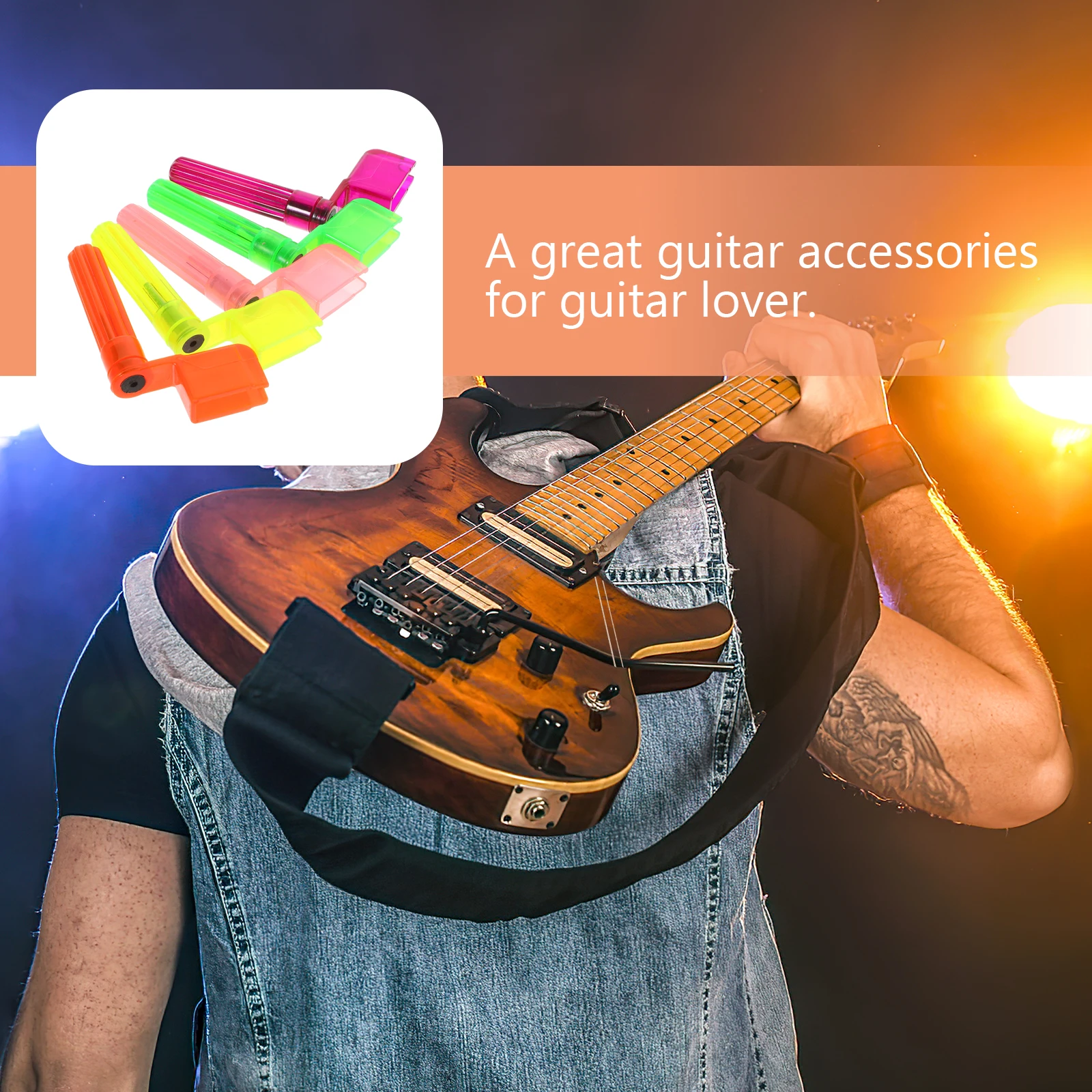

10pcs Guitar Winder Premium Multi-Color Compact Durable For Acoustic Electric Guitar String Tuning Peg Tool Plastic