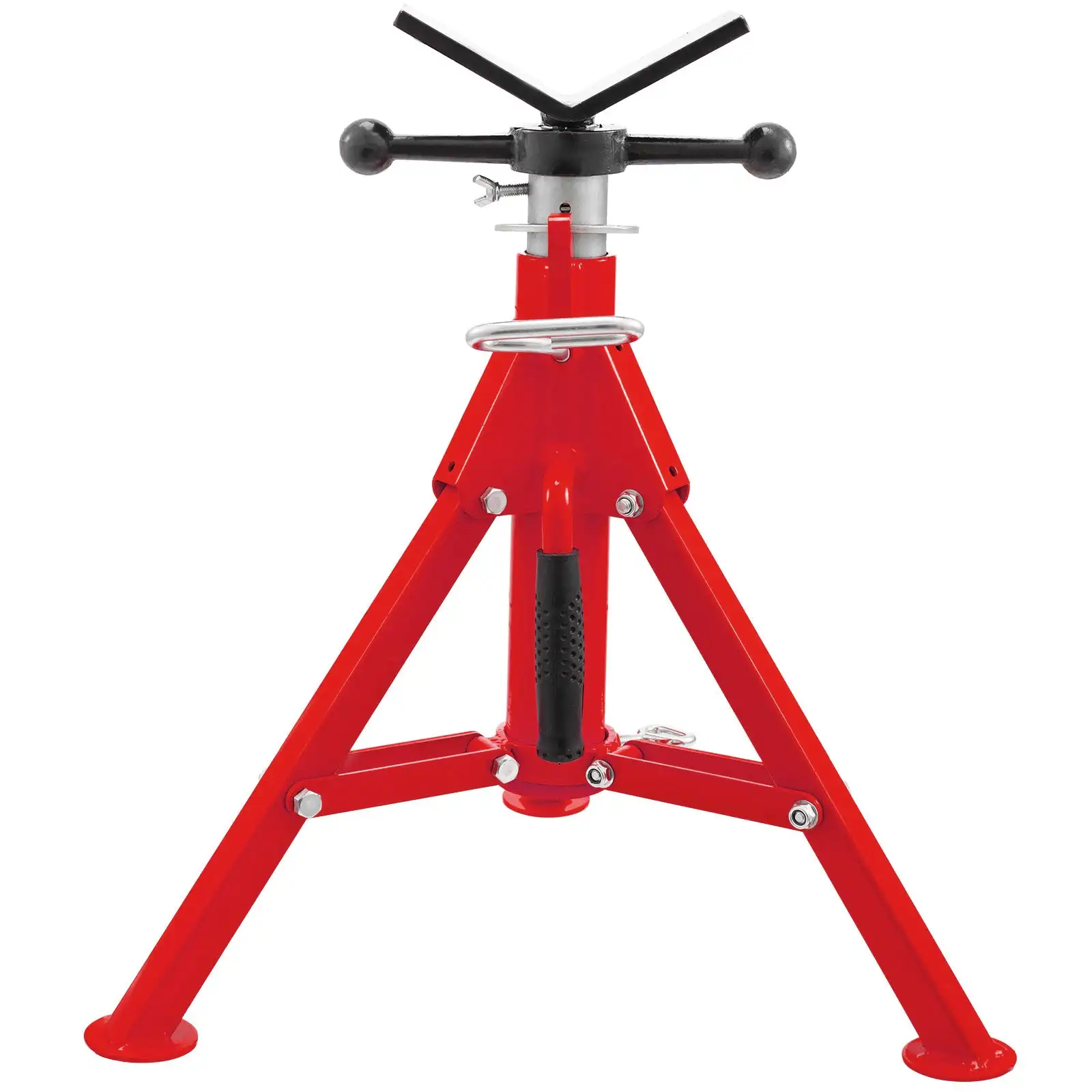 1107 High-Quality V head supplier V Head Pipe Stand support for welding 12 Inch Steel Adjustable Pipe Jack Stand