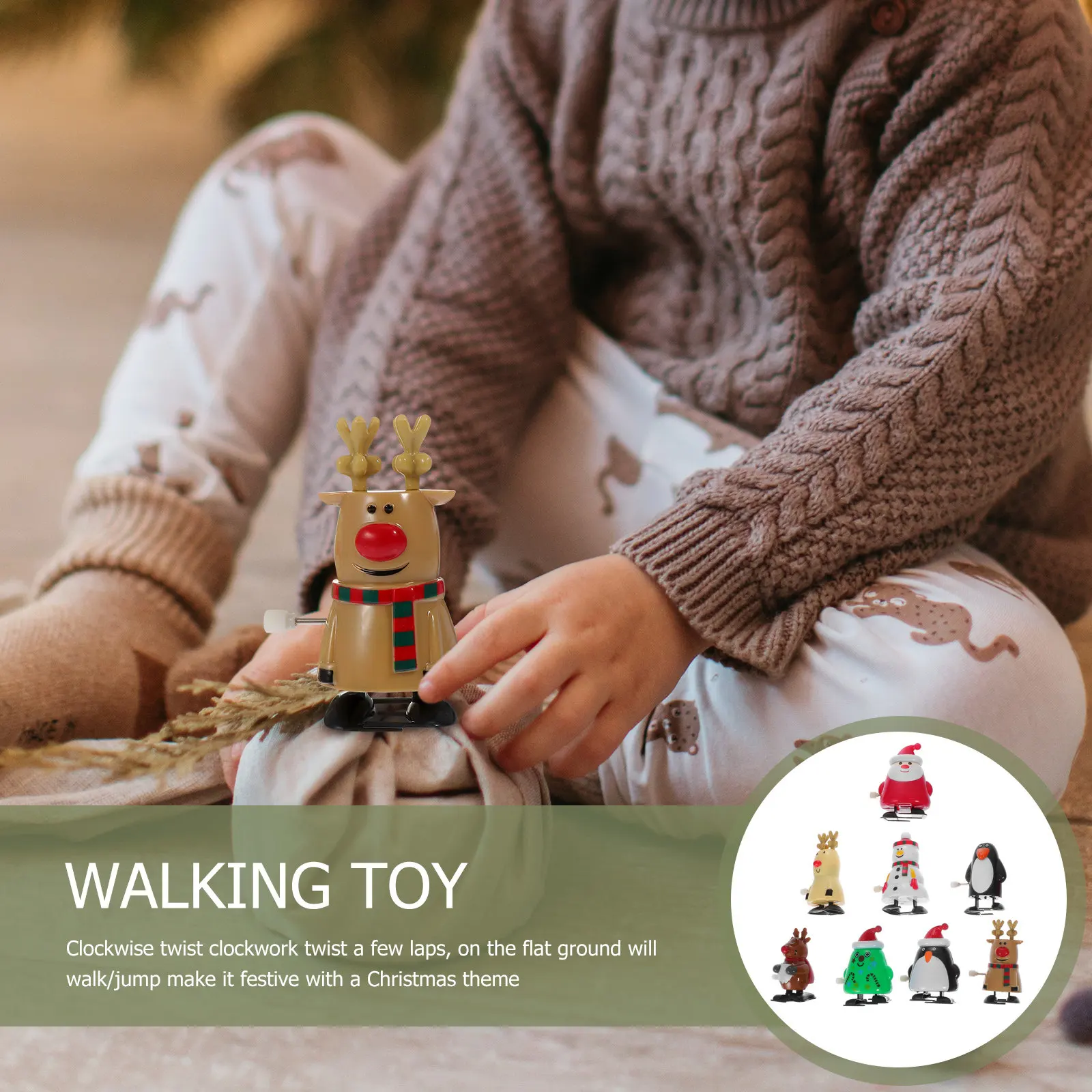 

8Pcs Iron Wind-Up Christmas Style Clockwork Gadgets Fun Novelty Wind Up Gifts for Party Entertainment Wind-Up Toy