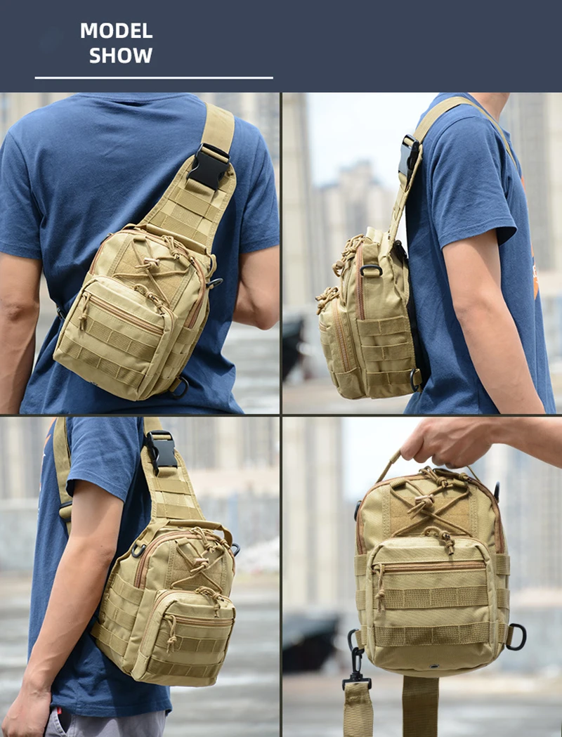 Men Tactical Sling Bag Chest Shoulder Fanny Pack Cross Body Molle Pouch For Women Military Style Camouflage Crossbody Bag