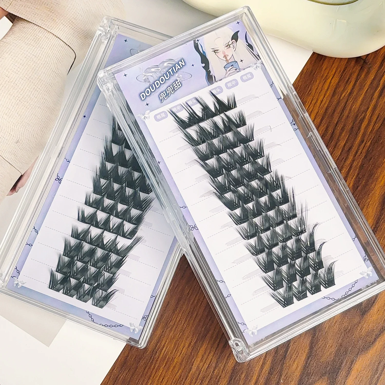 12Rows Fox False Eyelashes DIY Lashes Extensions Long Thick Flase Eyelash Clusters Make Up 3D Natural Volume Faux Eye Tools