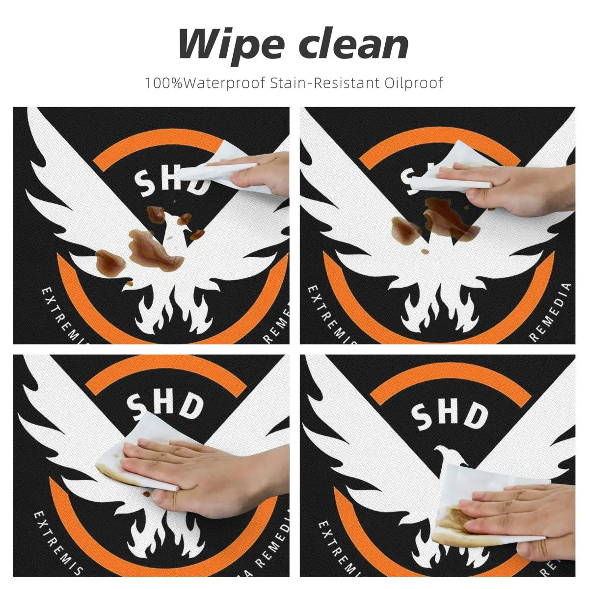 Game Tom Clancys The Division SHD Seal Waterproof Round Tablecloth Oilproof Table Cloth for Kitchen Events Dining Table Cover view 4