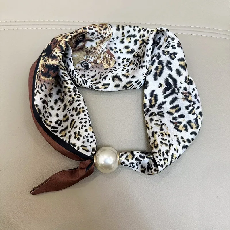 Elegante Parel Staart Magnetische Sluiting Sjaal 2025, Zomer Nieuwe Veelzijdige Ademende Mode Artistieke Accessoire Hals Wrap Sjaals