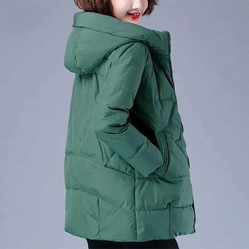 Mulheres inverno jaquetas de algodão mangas compridas parkas quentes feminino engrossar casacos algodão acolchoado parka jaqueta solta com capuz outwear