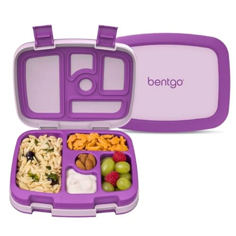 

Bento-Style 5-Compartment Leak-Proof Lunch Box - Just-Right Portions for Ages 3 to 7, Durable, Drop-Proof, Dishwasher Safe, PFA