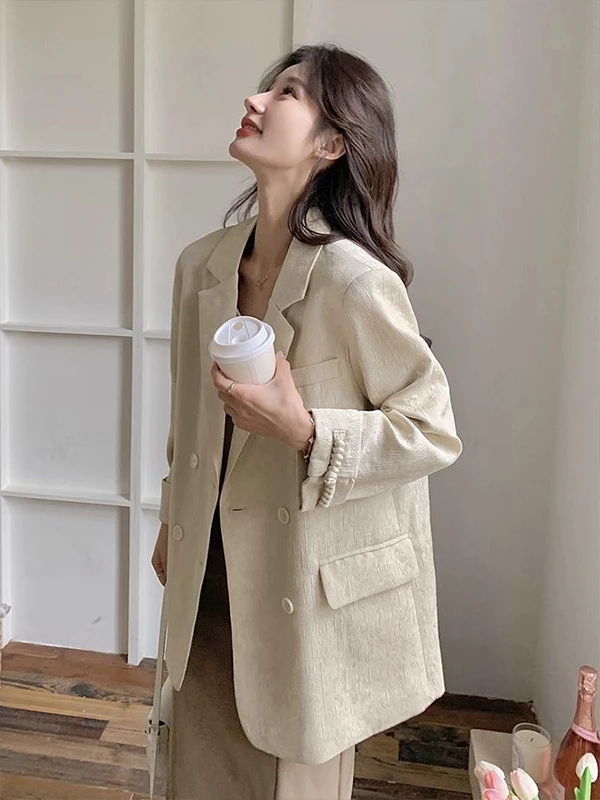 

Extra Large Size 300 Pounds Women's Suit Jacket Casual Loose Fashionable Autumn Top Quality Polyester Fiber Commute Style