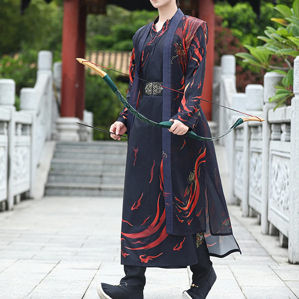 Men Hanfu Phoenix Chinese Ethnic Style Elegant Immortal Handsome Domineering Young Master Martial Art Swordsman Mens Wear Unisex