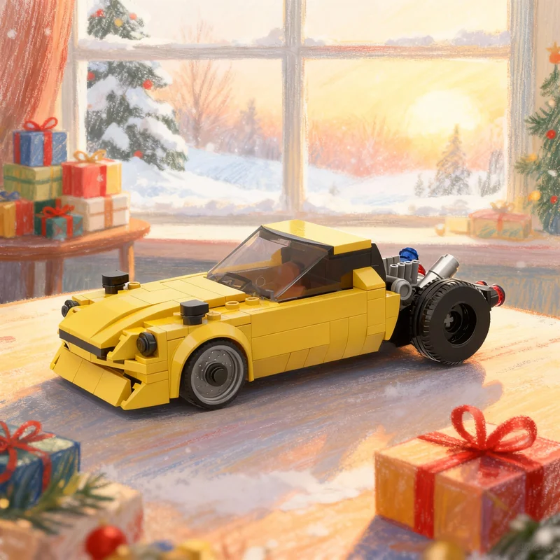 241 pièces MOC City Champions Modèle Datsun Modifié Drift Blocs de Construction Jouets Cadeaux de Noël Idée DIY Briques pour Enfants