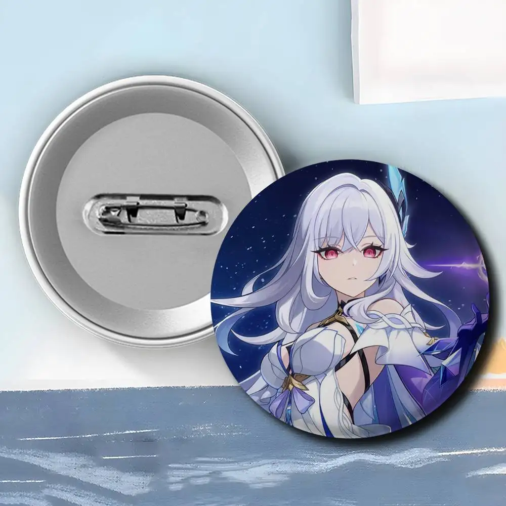 Skirk Genshin Impact Cute Badges Round Exquisite Badge Brooches Creative Pins For Clothes Hat Backpack Gift Accessories