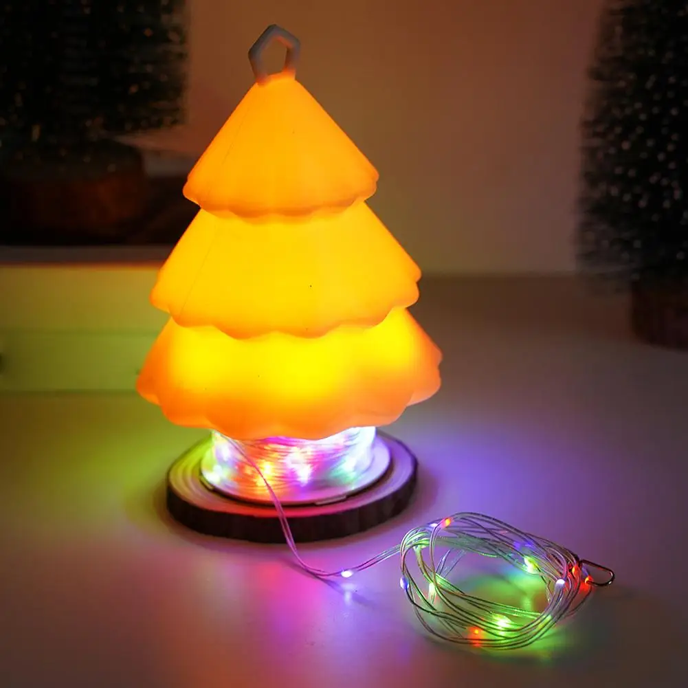 

10 м красочный атмосферный фонарь складной светильник для рождественской елки гирлянда перезаряжаемый светодиодный ночной крючок для рождественской елки для детей