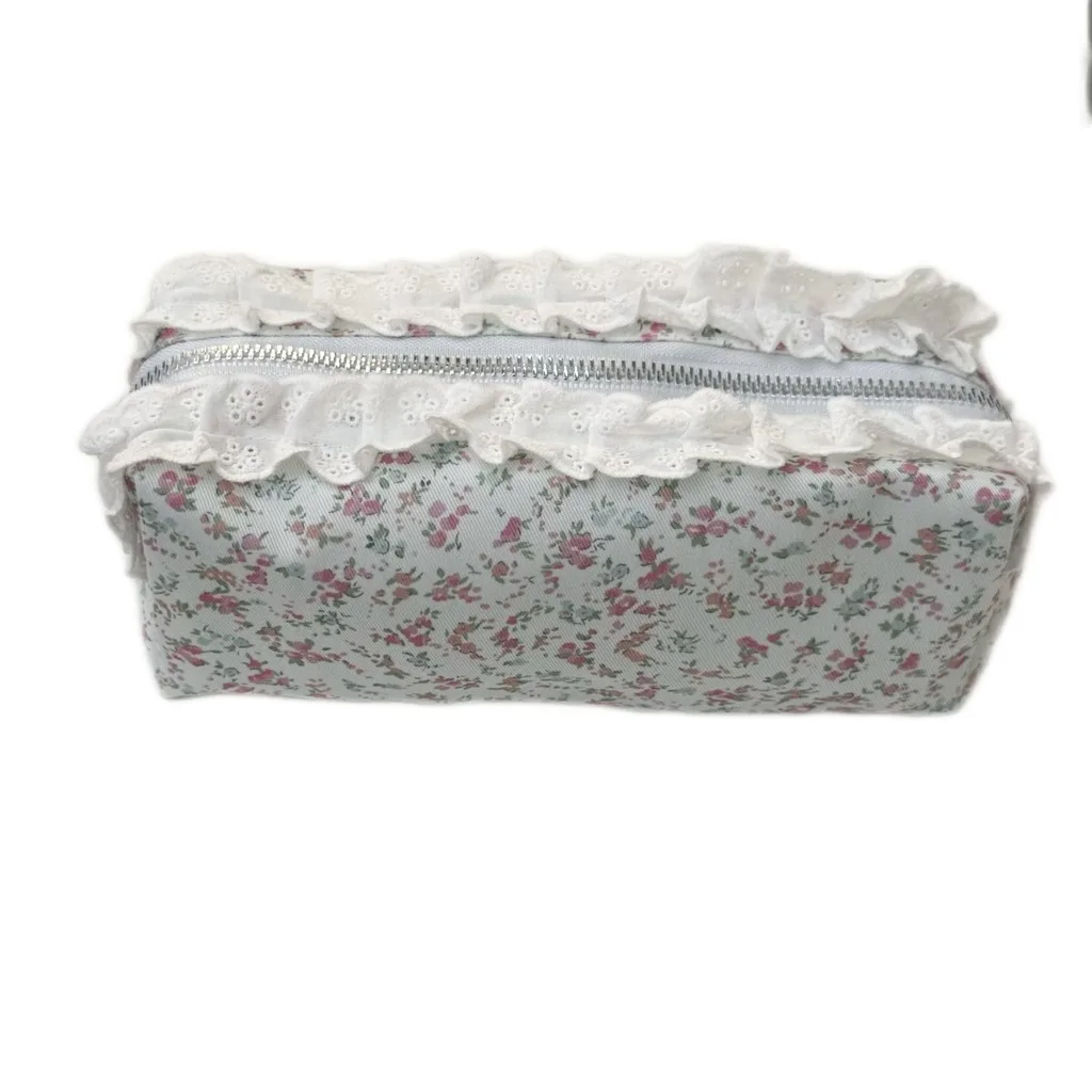 Floral Pencil Case Large Capacity Lace Trim Pencil Case Large Capacity Pencil Case Lace Trim Floral Stationery Pouch For Library