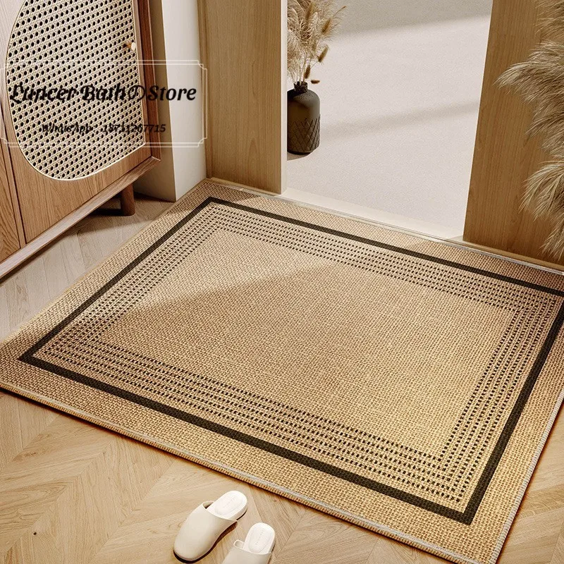 Simple linen floor mat, water-absorbing quick-drying non-slip mat, home floor mat entrance, door rub foot carpet