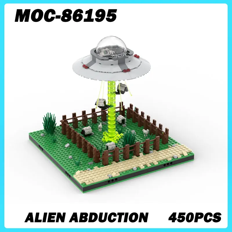 MOC-86195 Micro arquitectura bloques de construcción de abducción alienígena, modelo DIY montar ladrillos rompecabezas juguetes semble ladrillo rompecabezas regalos