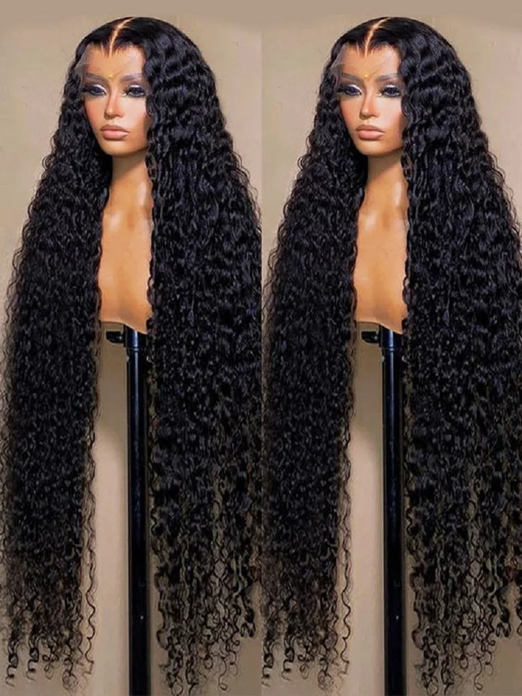 

40 46 Inch 250 Density Deep Wave 13x6 360 HD Lace Front Human Hair Wig Preplucked Brazilian Water Curly Glueless Wig Ready To Go