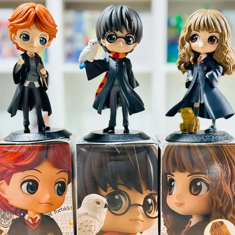 14cm Original Bandai Q Posket Harrys Potter Series Version Role Draco Malfoy Hermione Action Figure Anime Collectible Kids Dolls