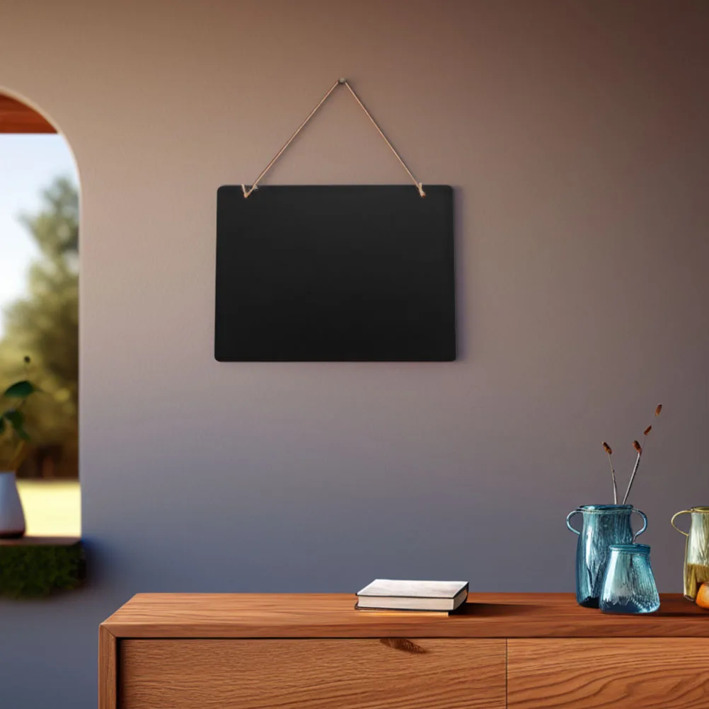 3Pcs Reversible Chalkboard Tag Wooden Hanging Sign Double-Sided Erasable Message Board for Restaurant Classroom Shop Use