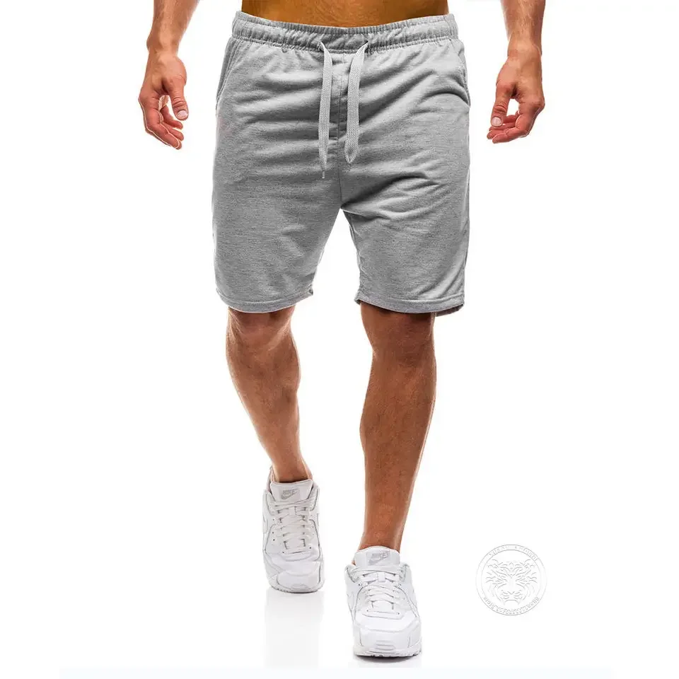 Summer Gym Fitness Breathable Thin Shorts Men\'s Running Fitness Sports 5-point Pants Drawstring Zipper Pocket Pants S-3XL