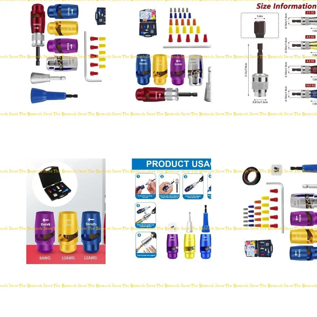 

12PF Эффективные наборы для счистки проволоки, рабочий инструмент с алюминиевым сплавом электрического рабочего инструмента для