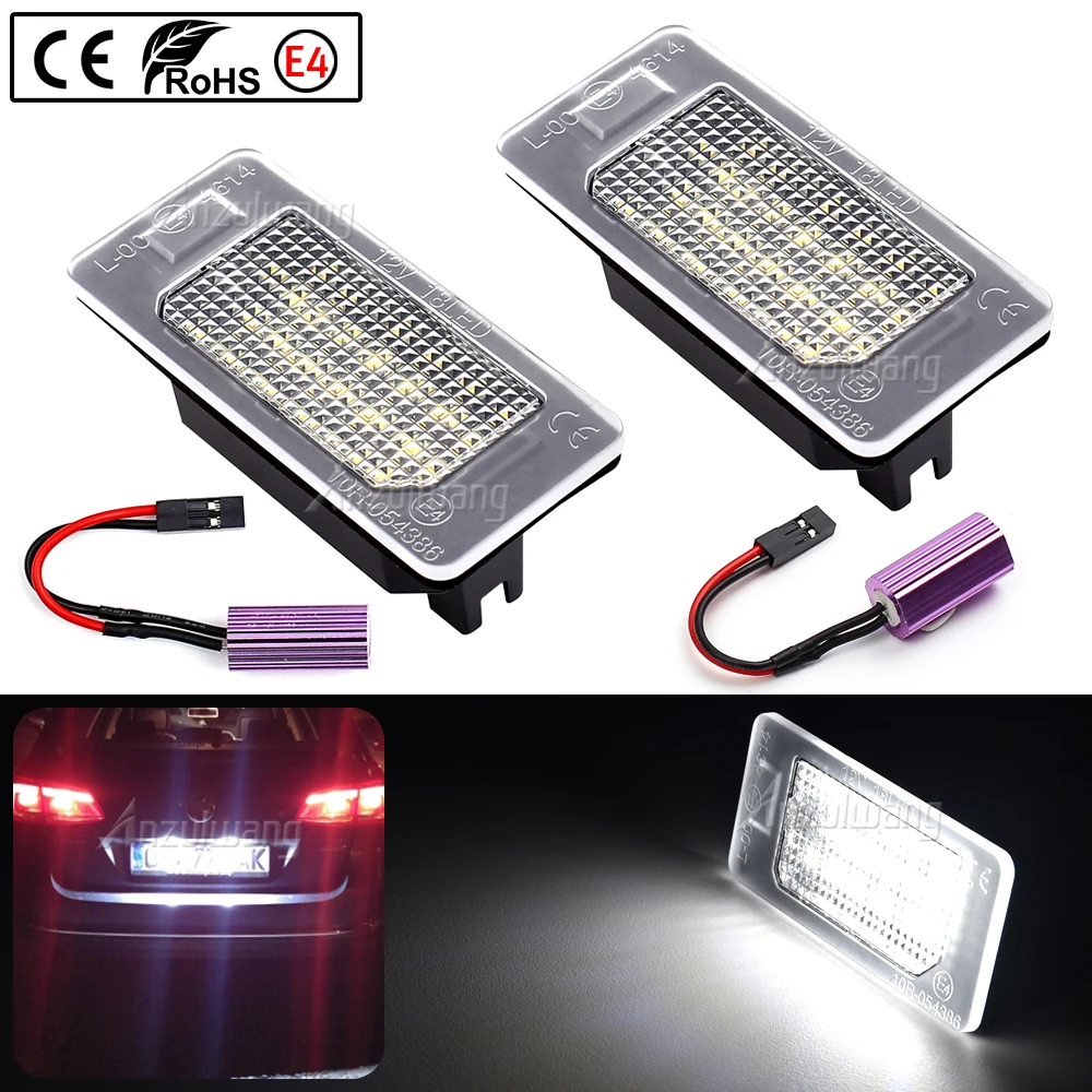 2x wolne od błędów biała lampa tablica rejestracyjna Led tylna do Volkswagen VW Jetta MK6 MK7 Tiguan MK1 MK2 Touran Caddy MK4 Golf 6 7