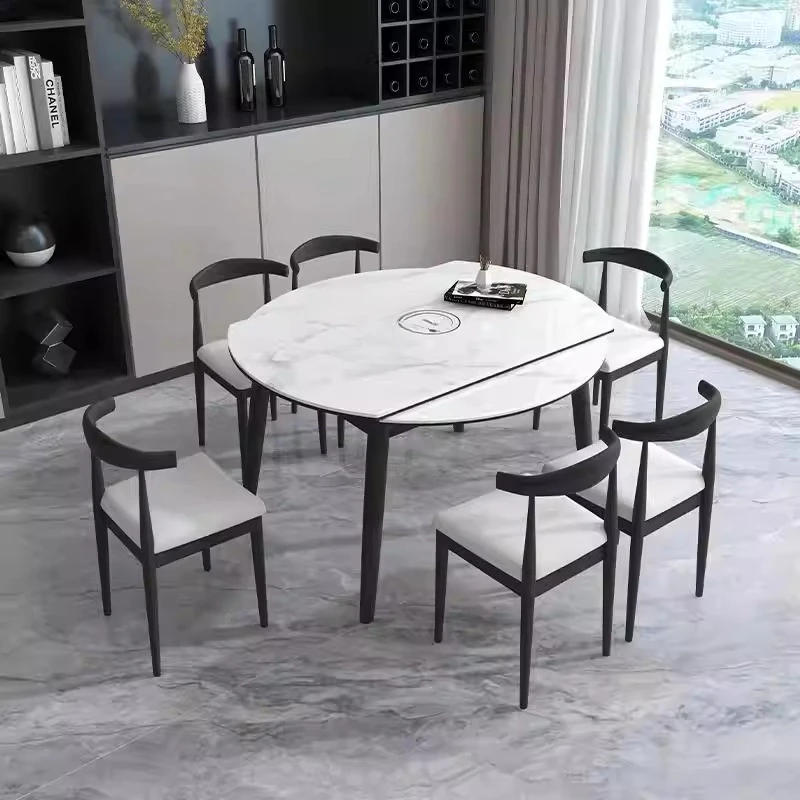 

combination modern simple light luxury telescopic folding household small apartment with induction cooker dining table