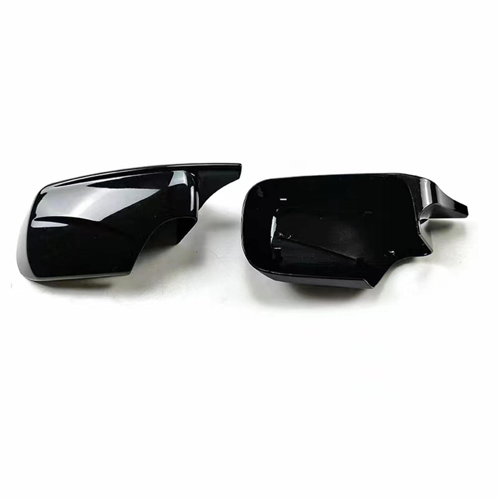 Rear View Mirror Cover For BMW 3 Series E46 4 Door 1998-2005 Gloss Black Replacement Rearview Shell Cap Clip On Style