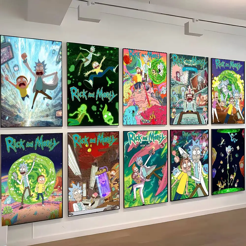 Póster de arte de pared de Comedy R-RickS Anime M-MortiES, pintura decorativa de exhibición de arte japonés, decoración moderna para el hogar, regalo