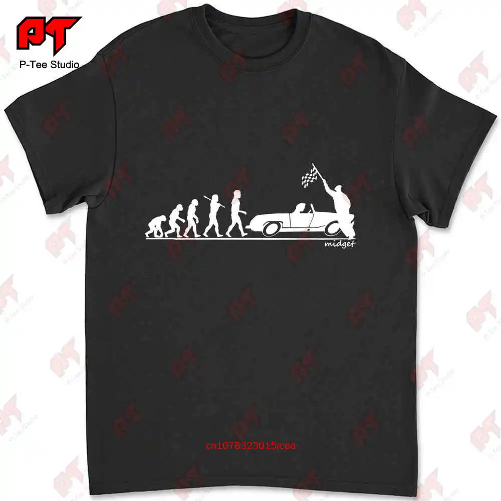 Evolution Of Chequered Flag Classic Car Mg Midget T-shirt 300Z