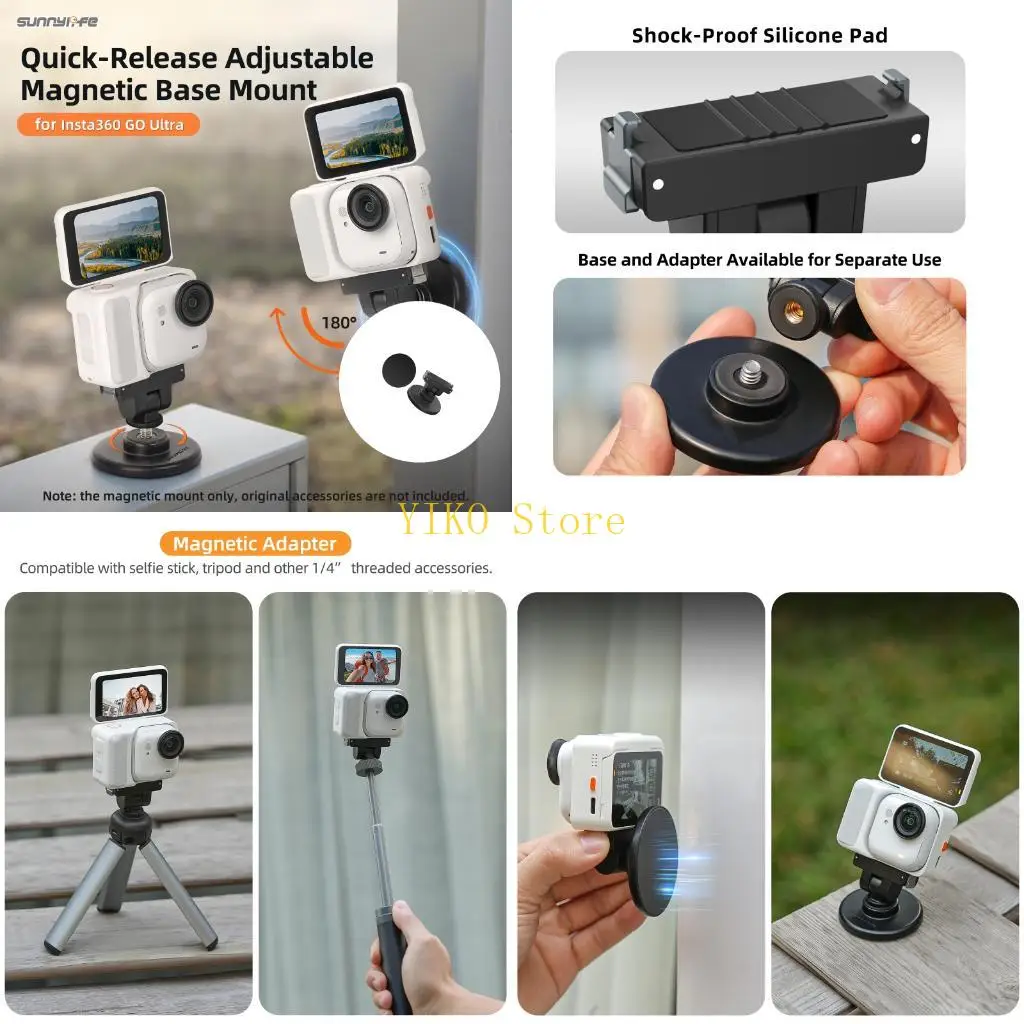 

K32C Adjustable Quick Release Mount Adapters For GO Cameras 180Tilt