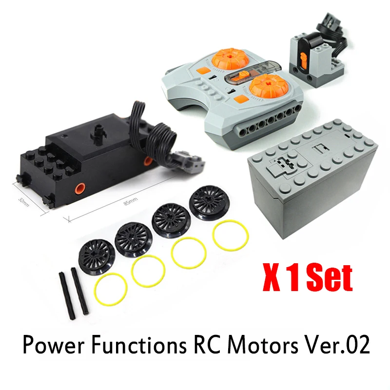 Power Functions Train Motor 88002 Building Blocks Train Track Battery Box Infrared Speed Remote Control Receiver for 10219 10254