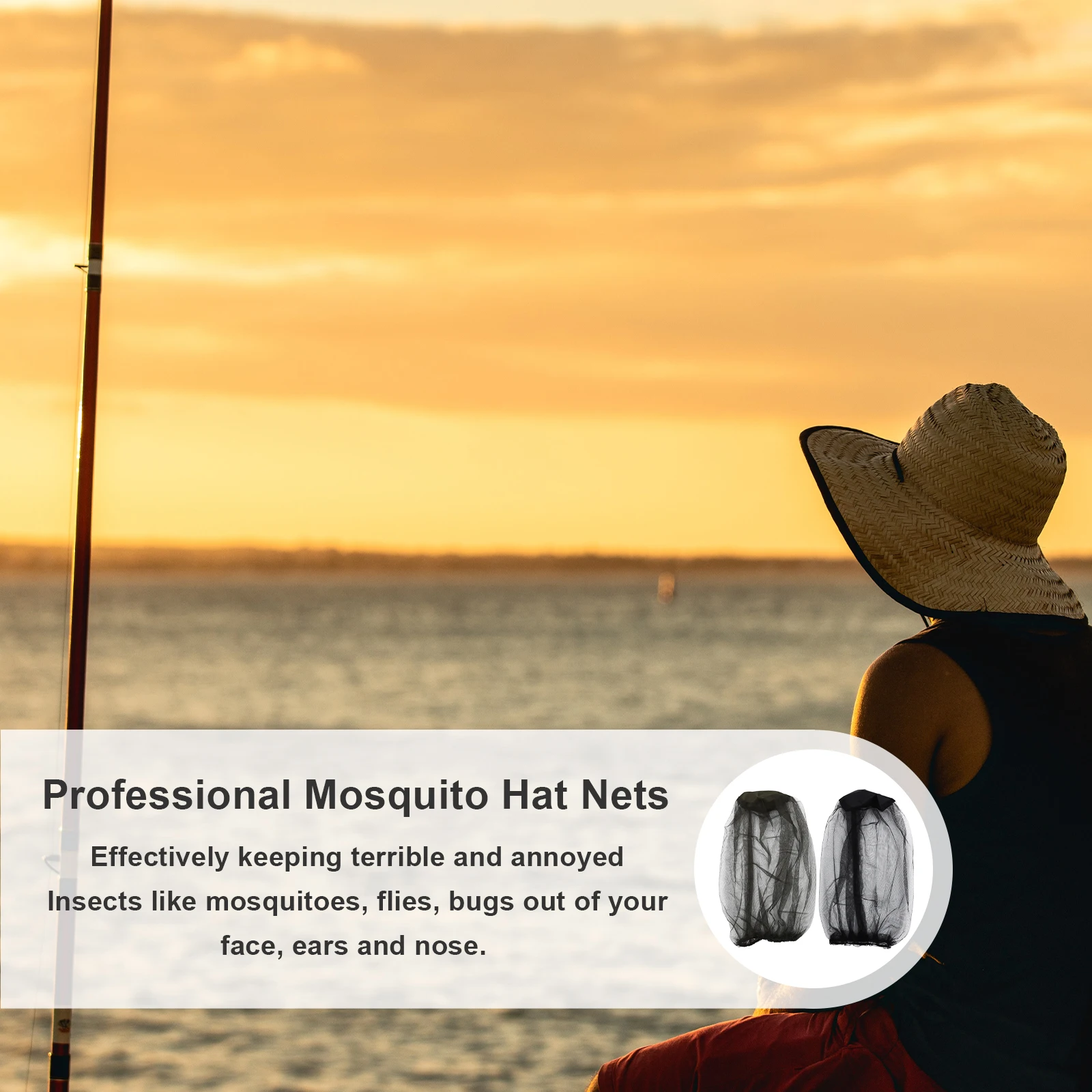 

4Pcs Portable Mosquito Head Net Mesh Comfortable Wearable Design Beekeeping Traveling Cycling Bug Protection Mosquito Net Hat