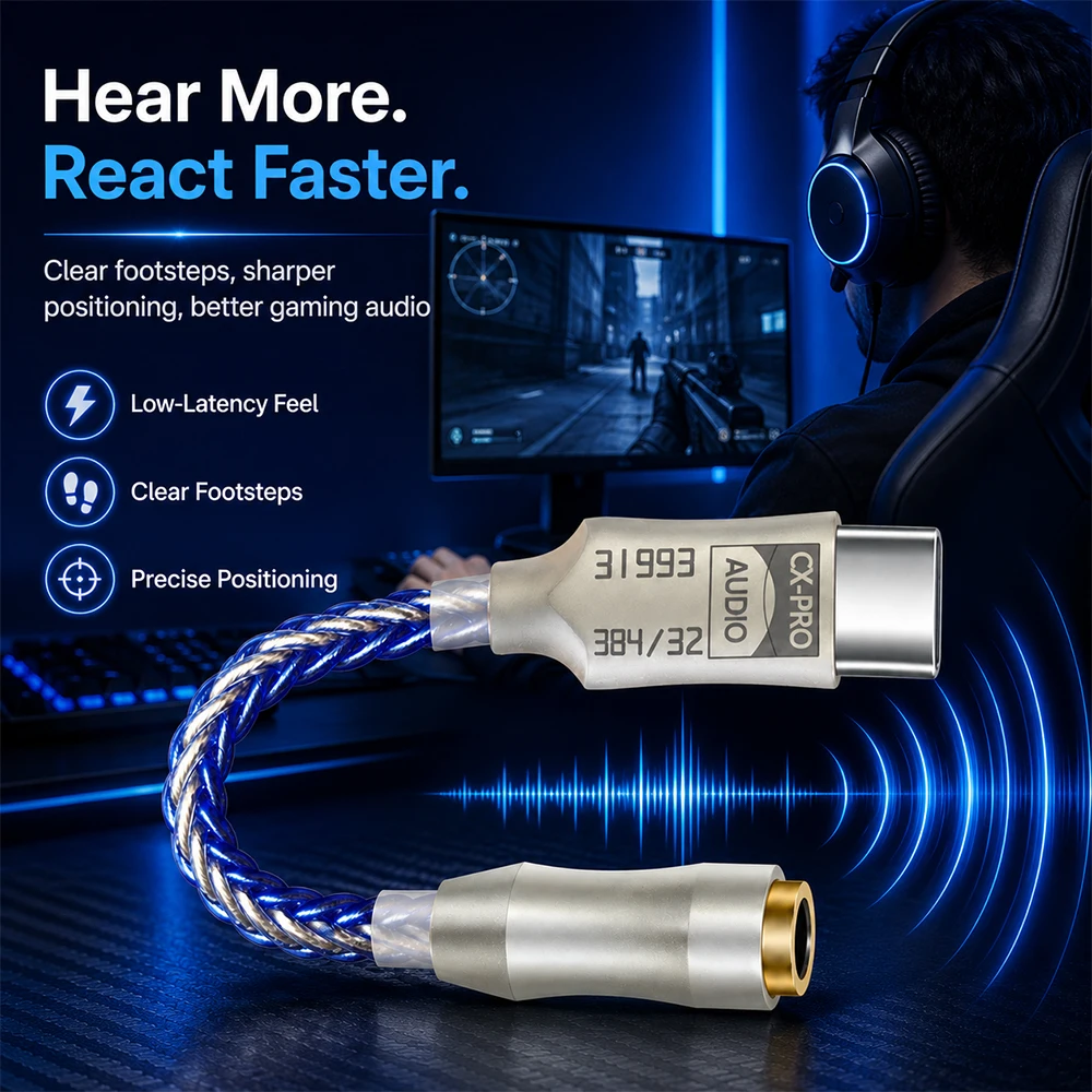 GraveAudio DA06 CX31993 HiFi USB DAC Type C To 3.5mm Headphone