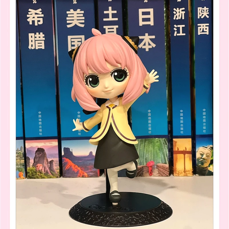 Bandai Original SPY FAMILY Q Posket Anya Forger Anime Action Figures PVC Collectible Model Ornaments Kids Doll Toys Cute Gifts