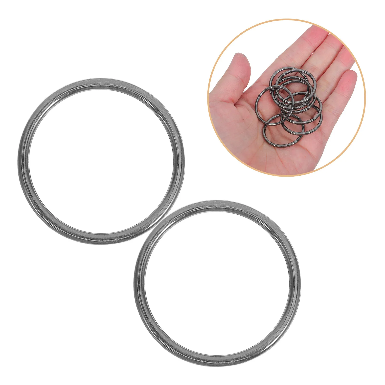 15Pcs Zinc Alloy Seamless Metal O Rings 2.5cm Inner Diameter Welded Round Connectors Multi-Purpose Hardware for Macrame Jewelry