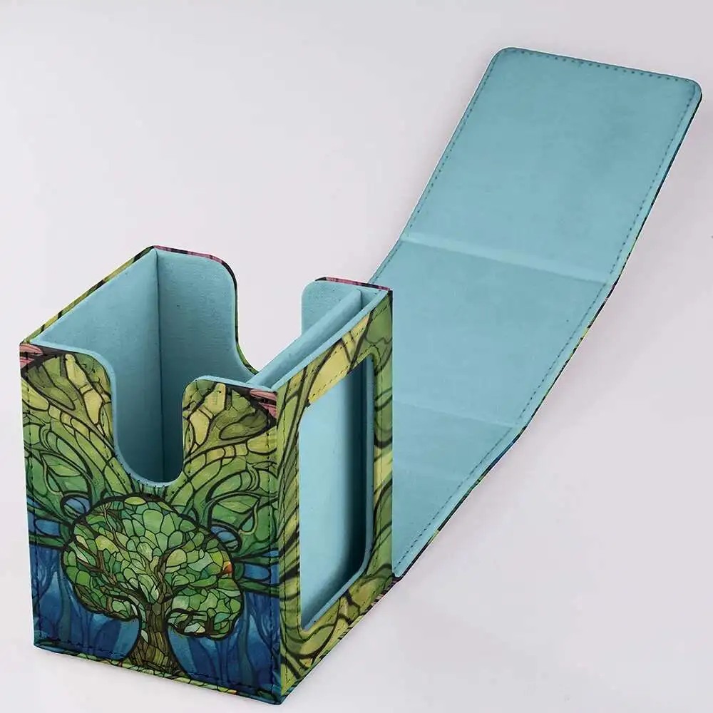 TCG Deck Box 100+ PU Windowed Single Deck PTCG DCG Tabletop Gametrading Cards Storage Box Free 35tp Shell Deck 2 Spacers 2 Dice — zdjęcie 7