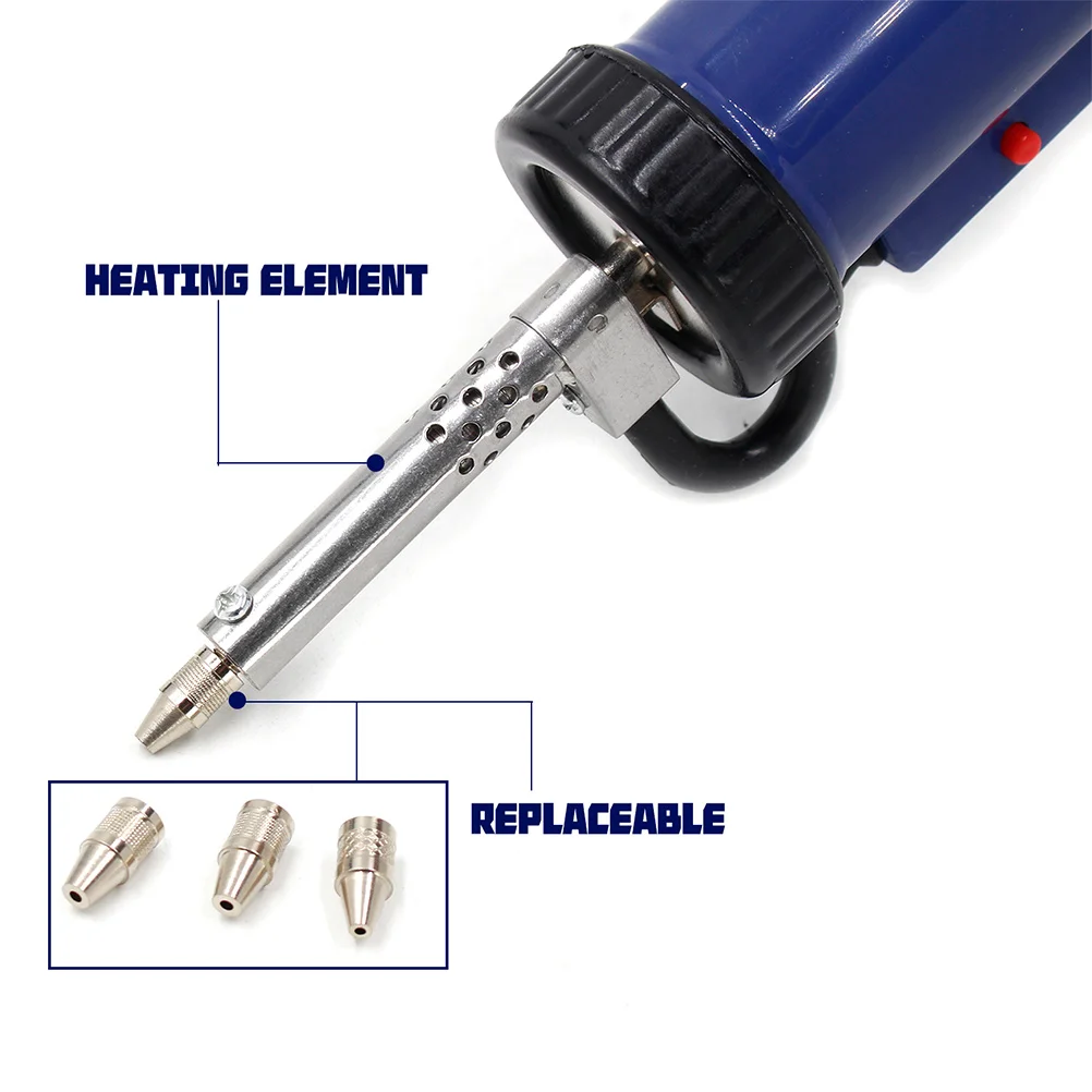 

Electric Desoldering Pump 3 Nozzles Rapid Heating Powerful Suction DIY Tin Remove Tool Vacuum Soldering Desoldering Maintenance