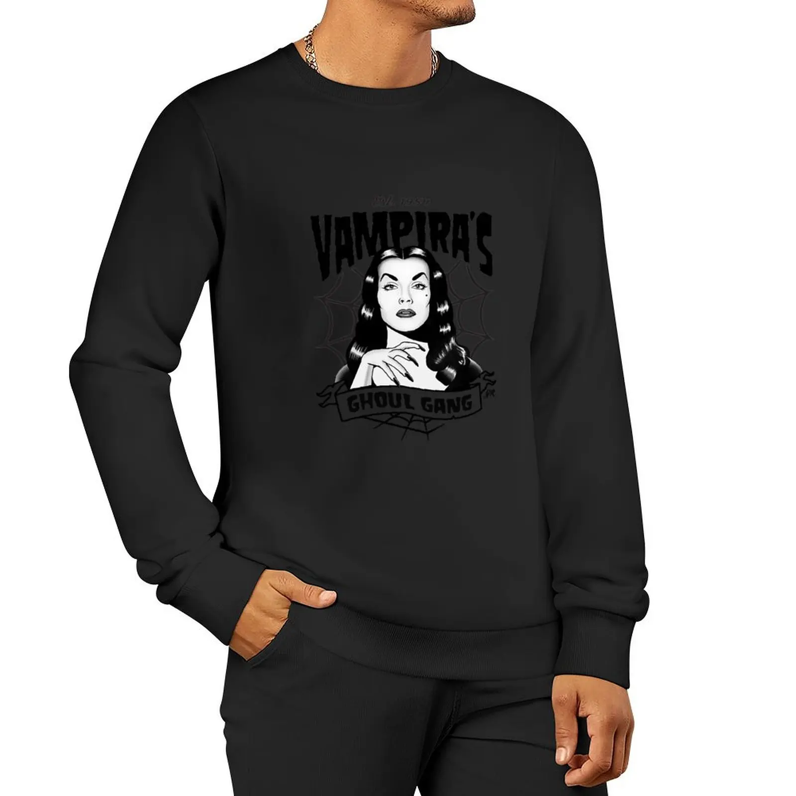 

Vampira T-ShirtVampira's Ghoul Gang Est.1954 Pullover Hoodie autumn jacket men hooded shirt sweatshirts for men