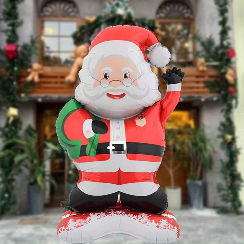 1/2 Uds. De Papá Noel de pie, soldado de nogal, ganado, decoración de globos de aluminio, tema navideño, vacaciones, fiesta de año nuevo, decoraciones familiares