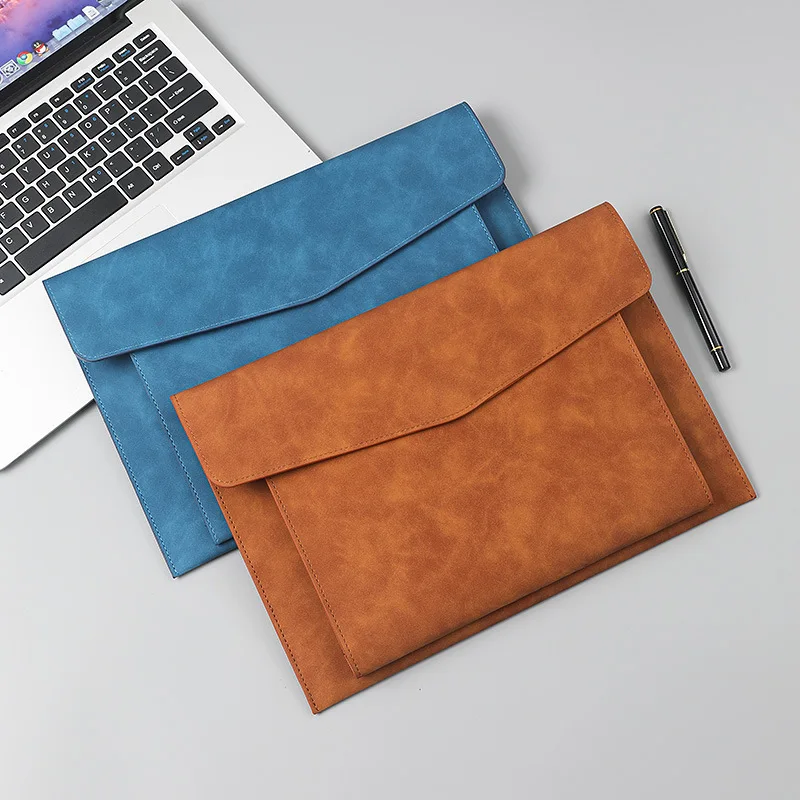 A4 가죽 문서 가방 파일 폴더 대용량 비즈니스 서류 가방 방수 노트북 케이스 Office Organizer