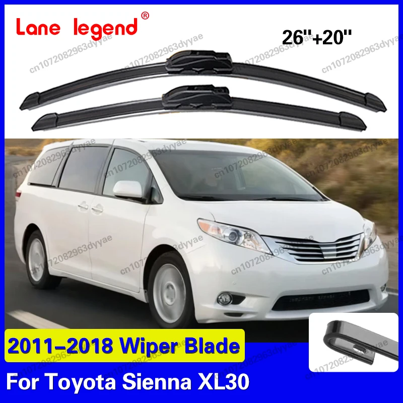 

For Toyota Sienna XL30 2011 2012 2013 2014 2015 2016 2017 2018 Front Windshield Wiper Blades 2pcs Windscreen Window Accessories