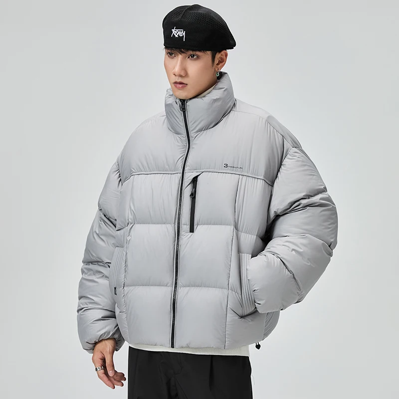 

Men Winter Fashion Outdoor Loose Casual Thick Warm Down Jacket Cold-proof Coat Teenager Outerwear Stand Collar Duck Down Jacket