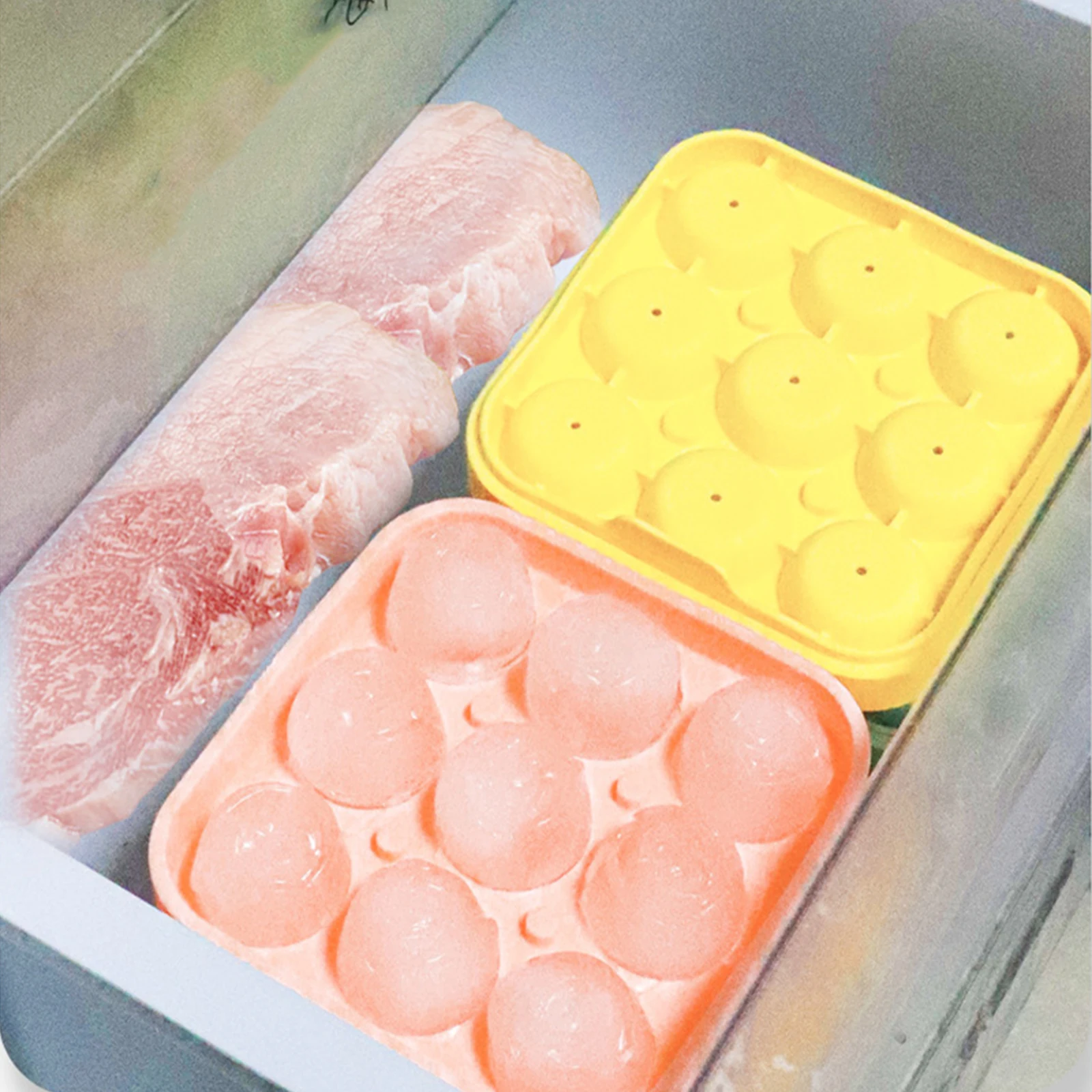Silicone Rose Ice Cube Tray Food Grade Flexible Ice Mold with Stackable Flexible Ice Maker for Home Bar Party