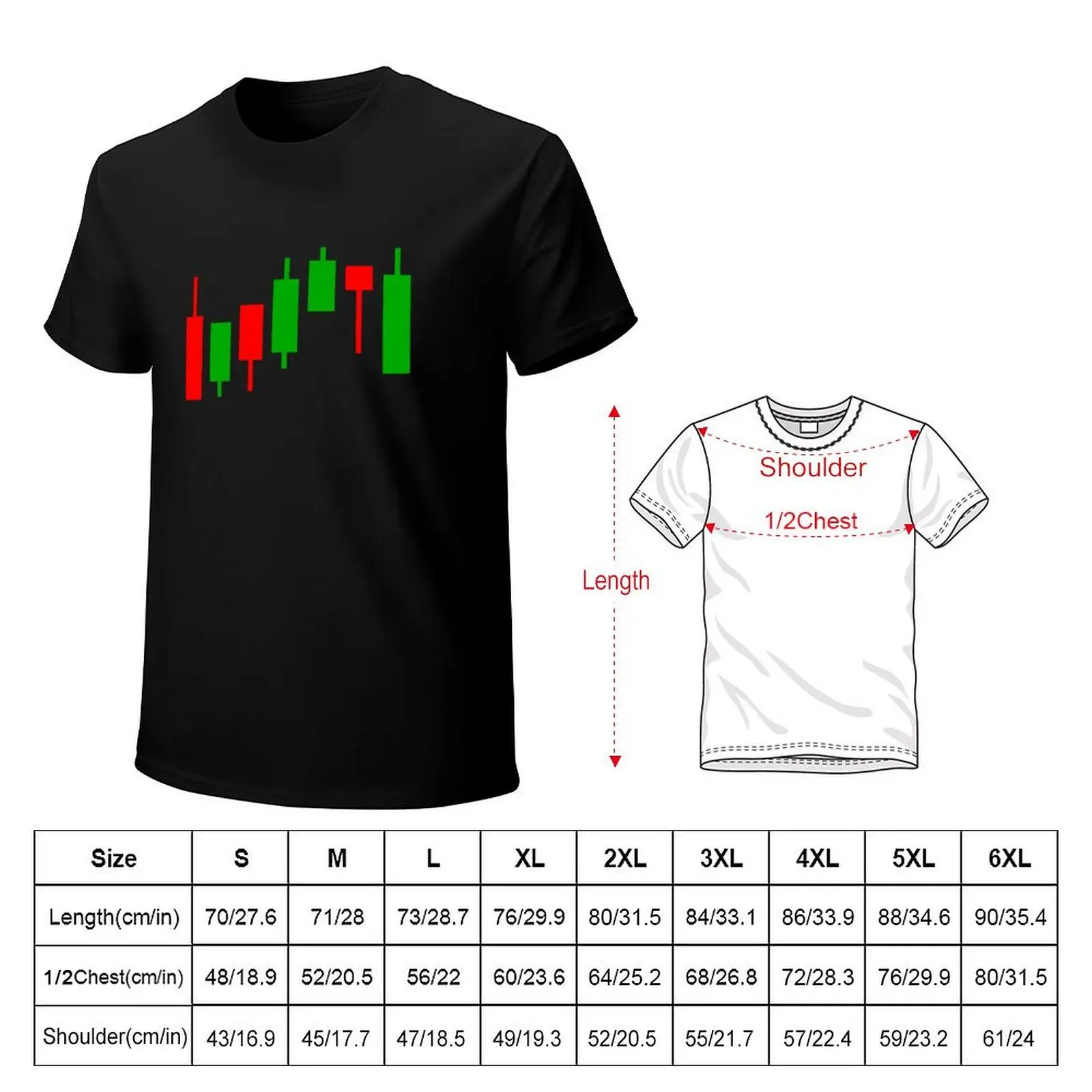 Trading Chart Candlestick Pattern T-Shirt All Match Print Short Sleeve Top