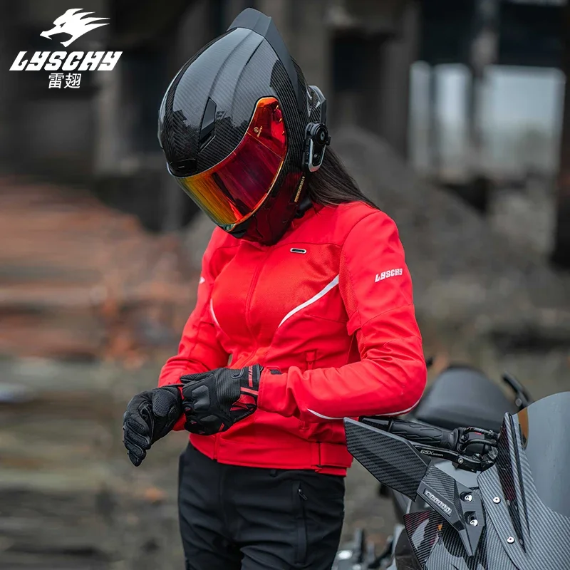 LYSCHY Girls Motorcycle Riding Jacket Summer Mesh Breathable Casual Riding Clothing Built-in CE Fall Crash Rider Jacket