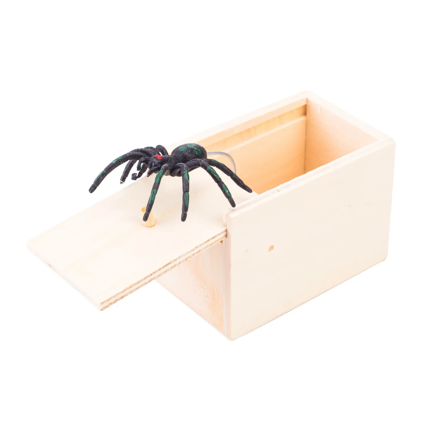 Trick Spider Funny Scare Box Wooden Hidden Box Quality Prank Wooden Scare Box Fun Game Prank Friend Party April fool's Toy