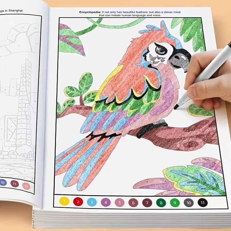 Concentration Training Coloring Book for Kids Pattern Coloring Pages Stress Relief Art Activity Book Creative Painting Book